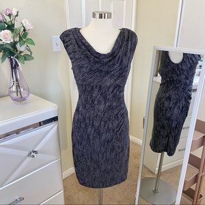 Anne Klein Metallic Cowl Neck Sheath Dress